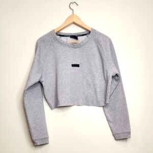 Alphalete gray cropped performance hoodie long sleeve women's sweater Sz‎ L